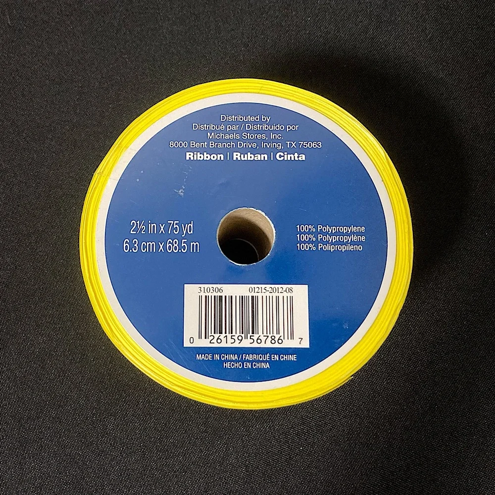 ⭐️ Celebrate It Mega Florescent Yellow Craft Ribbon 2.5” x 2,700”